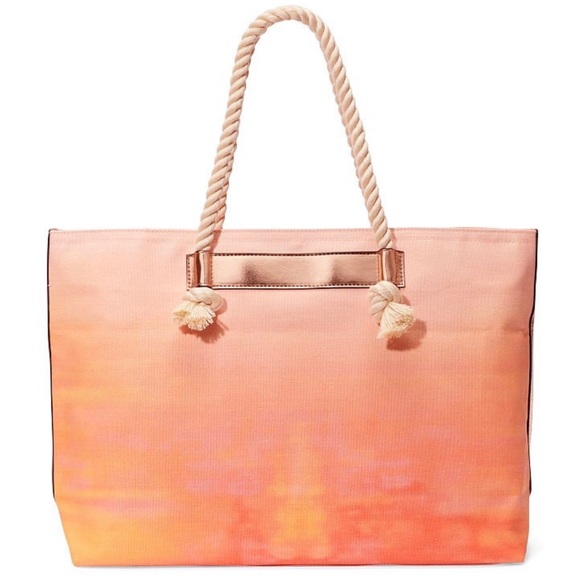 Orange Victoria Secret Bag Tote Canvas - Picture 3 of 10